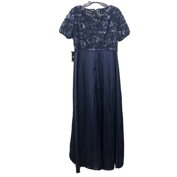 Adrianna Papell High-Low Beaded Soutache Maxi - Picture 7 of 12